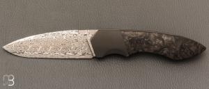    Couteau  "  Duc9  " custom par Nicolas Kowal - Fibre de carbone et la en Damasteel® Aegir