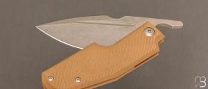 Couteau " Elementak  "  de GTKnives - Thomas Gony - G10 sable et RWL-34 stonewash