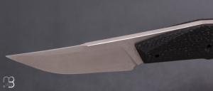    Couteau " Fixe custom " par Samuel Jugieau - Fibre de carbone et lame en 14C28n