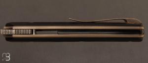 Couteau  "  Flipper custom " pliant par David Lespect - Ébène de Macassar et lame RWL-34