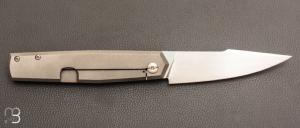   Couteau " Frame-Lock custom " par Florian Dreyer FD-Knives - Titane et RWL34