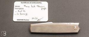   Couteau " Frame-Lock custom " par Florian Dreyer FD-Knives - Titane et RWL34