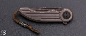   Couteau "Framelock flipper" pliant de Gudy van Poppel - Titane et Böhler N690
