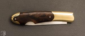    Couteau " Genèse  " custom par Frédéric Collin - Noyer et lame en RWL34