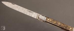 Couteau "  Gentilhomme" de collection par Virgilio Munoz - Fatcarbon et lame damas