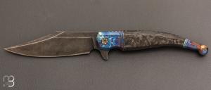   Couteau " Gitano Custom " pliant de Gudy van Poppel - Fibre de carbone et B�hler N690