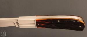    Couteau " Grand Lanny's clip " de Ken Steigerwalt - Amber Stag et RWL34