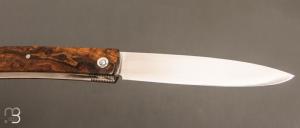   Couteau " Harpo " custom par Anthony Brochier - Loupe de buis et lame en RWL34