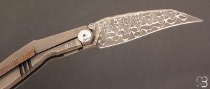 Couteau  " Harrier " Integral titane custom par Torpen Knives - Jérôme Hovaere - Damas de Chad Nichols