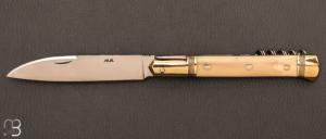   Couteau " Issoire 2 pièces "  de Robert Beillonnet - Pulpe d'ivoire de mammouth et RWL-34