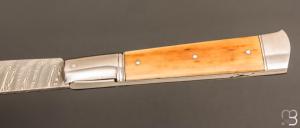    Couteau " Interprétation Issoire" par Erwann Aubriet - Ivoire de mammouth et damas