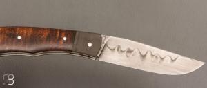   Couteau  " Jack " pliant par Tanguy Coillot - Tamarin ondé et lame en C130