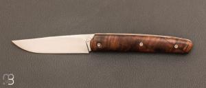 Couteau " K-hannibal " custom pliant de Michel Grini - Loupe de noyer US stabilis et RWL-34