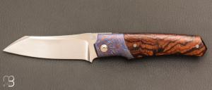  Couteau " KRYPTO " custom par Rmi Lavialle - RWL34 et bois de fer d'Arizona