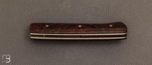Couteau  " Kwark " pliant de Michel Grini - Bois de fer et lame en XC100
