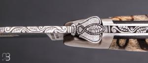  Couteau " Laguiole 12 cm " par Stéphane Rambaud - Corail tigré
