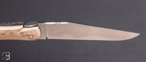   Couteau " Laguiole Feuillage 12cm " par Philippe Voissière - Ivoire de Mammouth