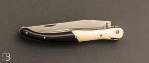    Couteau " Laguiole Franc-Maçon 12 cm " par Philippe Voissière - Mammouth / corne de buffle