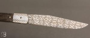    Couteau " Laguiole " par Tim Bernard - Morta - Lame damas mosaïque