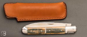  Couteau " Laguiole droit  " RWL34 et mammouth par Romain Alvarez