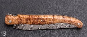    Couteau Laguiole en Aubrac 12 cm manche en Loupe d'amboine et damas de Markus Balbach