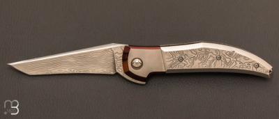 Couteau  "  Lares  " full Damasteel  par Stephano Compostella