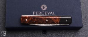   Couteau " Le Français "  par Atelier Perceval - Ebène du Gabon/Bois de fer et lame damas