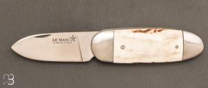  Couteau "  Le Manu " par La Bonne Trempe - Bois de cerf et 14c28