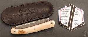   Couteau " Le Nayrac " de Jérôme Lamic - Ivoire de mammouth et lame en damas inoxydable