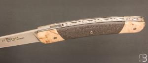   Couteau " Le Thiers® " pliant par l'Atelier Les 2 Diables - Lave et bouleau madré