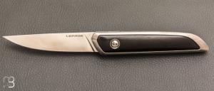    Couteau " Le Galeriste Titane LPO " button-lock par Lepage Knives - Ebène