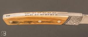   Couteau  "  Le Thiers "  ivoire de mammouth et RWL-34 de Robert Beillonnet