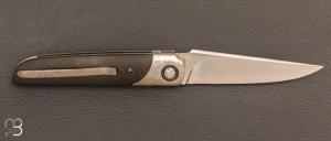 Couteau  "  Light " pliant liner-lock par Thierry Chevron - Crystal-Ti Fatcarbon et lame en RWL34