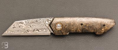    Couteau  "  Liner-Lock " custom par Romain Lopez - Fatcarbon et Damasteel®