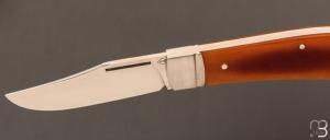   Couteau " Little Bad " custom - Vintage Micarta et RWL34 par Franck Souville