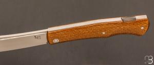    Couteau  "  Lock Back " custom par Laurent Gaillard - Micarta et 14c28N