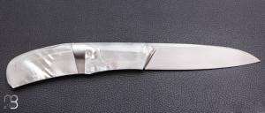      Couteau " Lock-back" custom pliant par Mathis Poujol - Nacre et RWL34