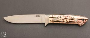    Couteau "Loveless 5'' Drop Point" par Shaun Bruwer - Ivoire de mammouth et N690