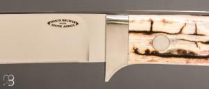    Couteau "Loveless 5'' Drop Point" par Shaun Bruwer - Ivoire de mammouth et N690