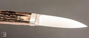   Couteau " Loveless Stiffhorn " par Shaun Bruwer - Amber Stag et ATS-34