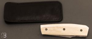   Couteau " Mastard " custom par Christophe Arbogast - Ivoire de mammouth et lame damas de Samuel Lurquin
