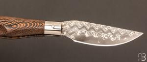    Couteau " Masunin " par Roberto Ottonello - Platane stabilisé et Damas