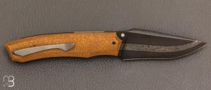   Couteau  "  custom " Micarta et damas de Berthelemy Gabriel - La Forge Agab