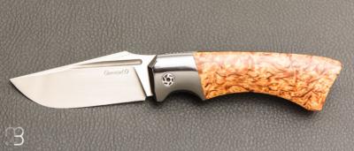    Couteau " Midnight liner " custom par Olivier Ouertal - Bouleau stabilisé et RWL-34