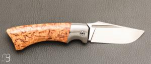   Couteau " Midnight liner " custom par Olivier Ouertal - Bouleau stabilisé et RWL-34