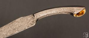   Couteau " Monolithic " damas par Oliver Goldschmidt