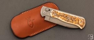  Couteau "  Morpho " par Éric Parmentier - Ivoire de mammouth et RWL-34