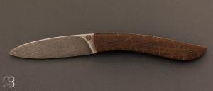  Couteau  "   le Nv " G10 Marron textur - Lame 14C28 par Tim Bernard