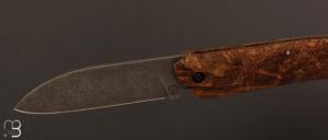  Couteau " Phriction  " de Stéphane Bourrel - Loupe de frêne olivier & 14c28N