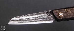     Couteau " Piémontais " custom par Sourire Duville - Corne de chèvre et San-Maï
